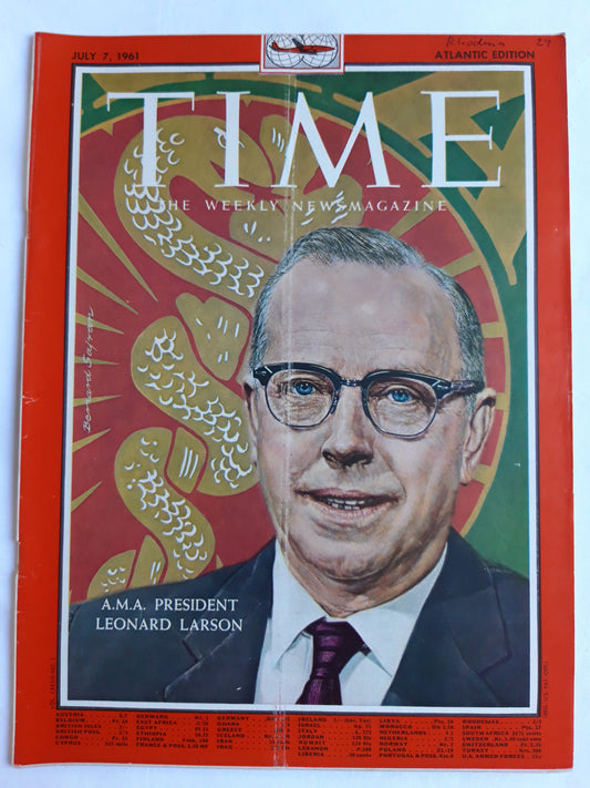 Time magazine A.M.A. President Leonard Larson 07.07.1961 Juli 1961
