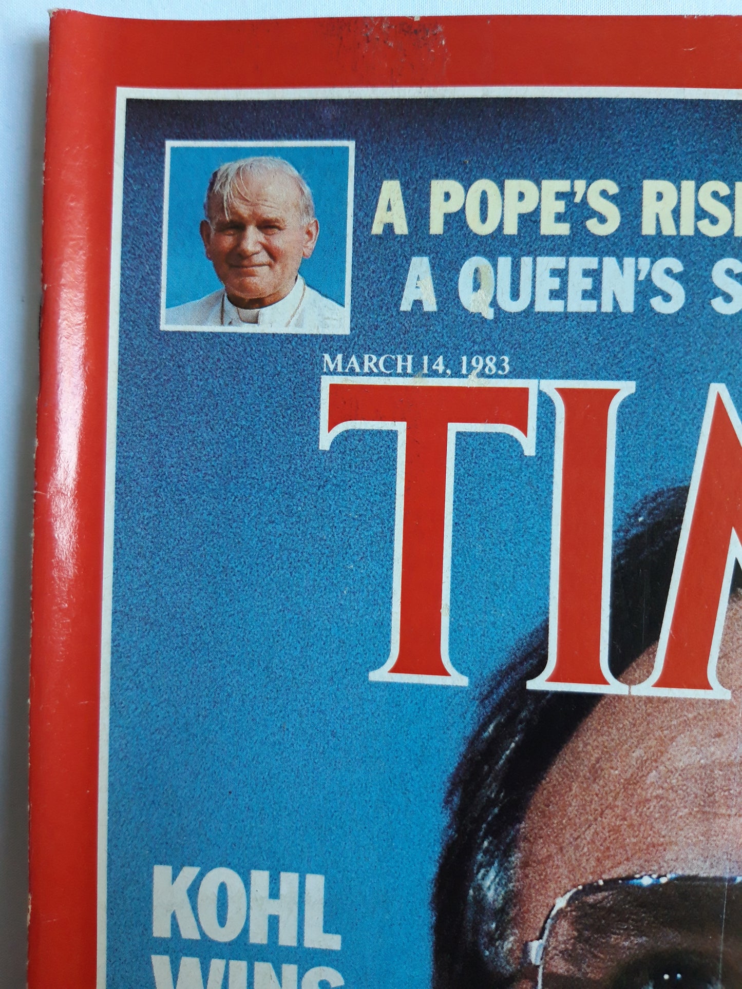 Time magazine Helmut Kohl wins his Gamble Pope Queen Elizabeth II 14.03.1983 März 1983 No.11