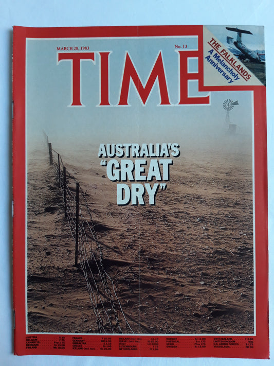 Time magazine Australia`s Great Dry The Falklands 28.03.1983 März 1983 No.13