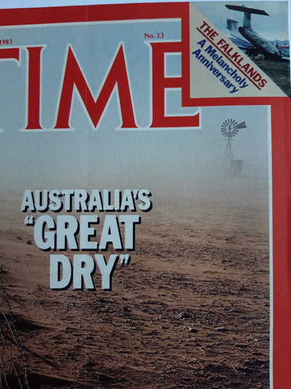 Time magazine Australia`s Great Dry The Falklands 28.03.1983 März 1983 No.13