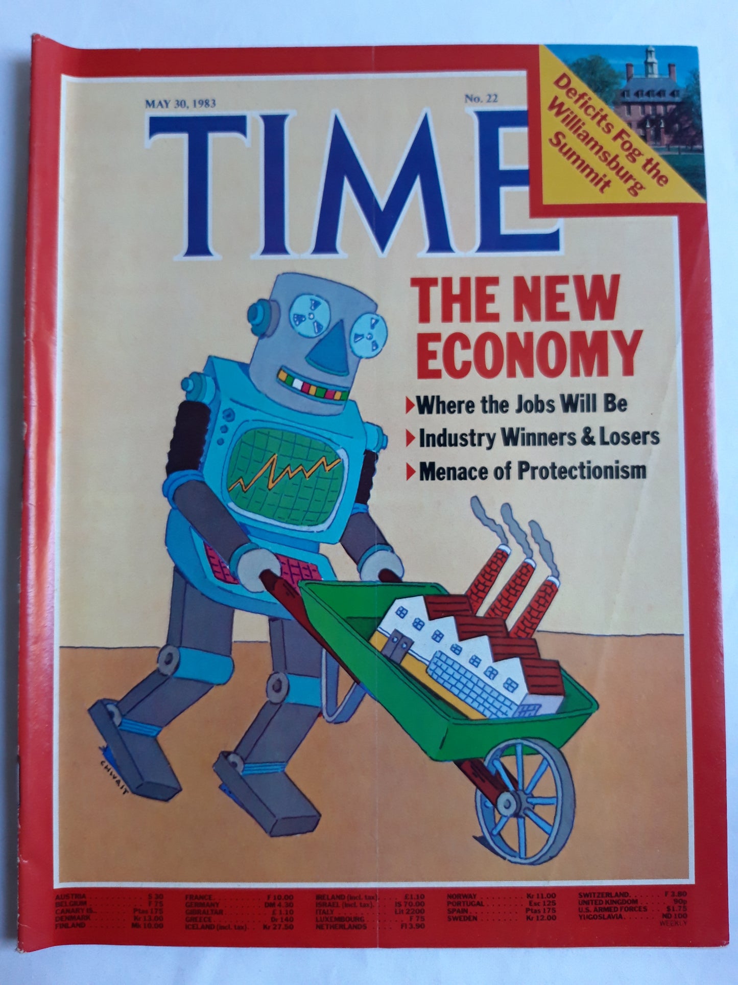 Time magazine The New Economy Where the Jobs Will Be Industry Winners & Losers Williamsburg Summit 30.05.1983 Mai 1983