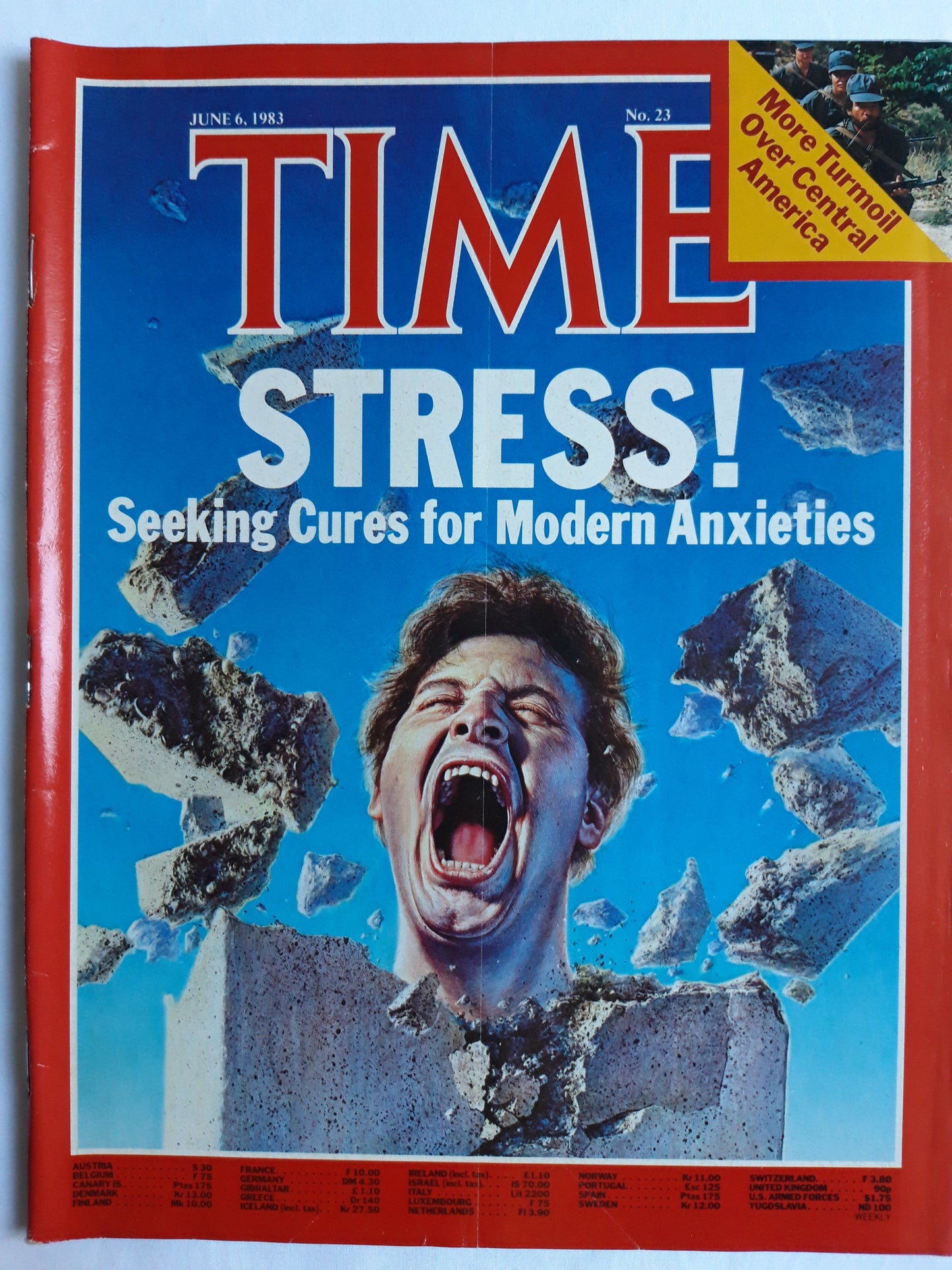 Time magazine Stress! Seeking Cures for Modern Anxieties More Turmoil Over Central America 06.06.1983 Juni 1983 No. 23