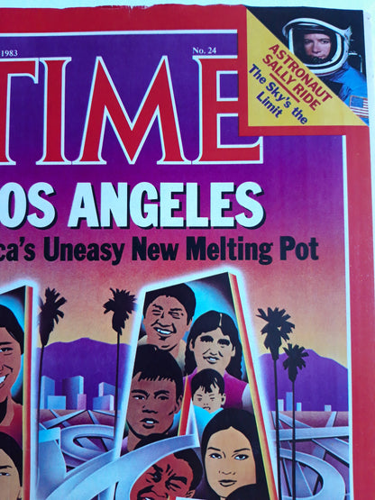 Time magazine Los Angeles America`s Uneasy New Melting Pot Astronaut Sally Ride The Sky´s the Limit 13.06.1983 Juni 1983 No.24
