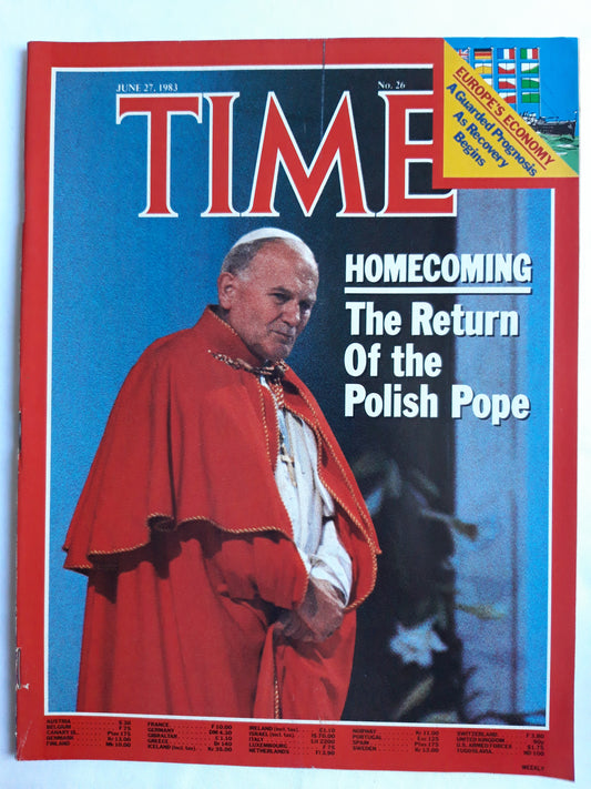 Time magazine Homecoming The return Of the Polish Pope Europe´s Economy A Guarded Prognosis 27.06.1983 Juni 1983 No.26