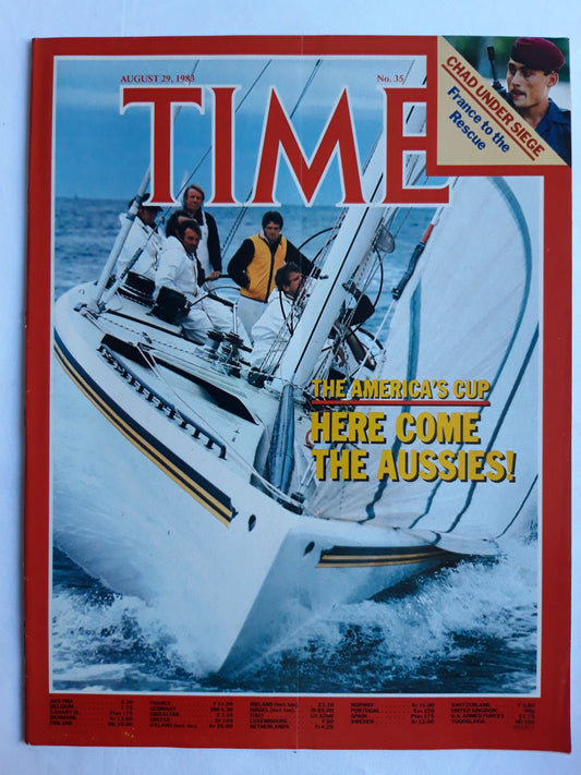 Time magazine The America`s Cup Here Come The Aussies! Chad Under Siege France to the Rescue 29.08.1983 August 1983 No.35
