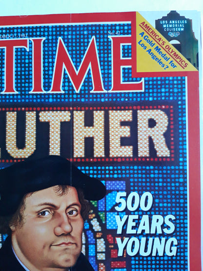 Time magazine Martin Luther 500 Years Young America´s Olympics A Gold Medal for Los Angeles? Memorial Coliseum 17.10.1983 No.42