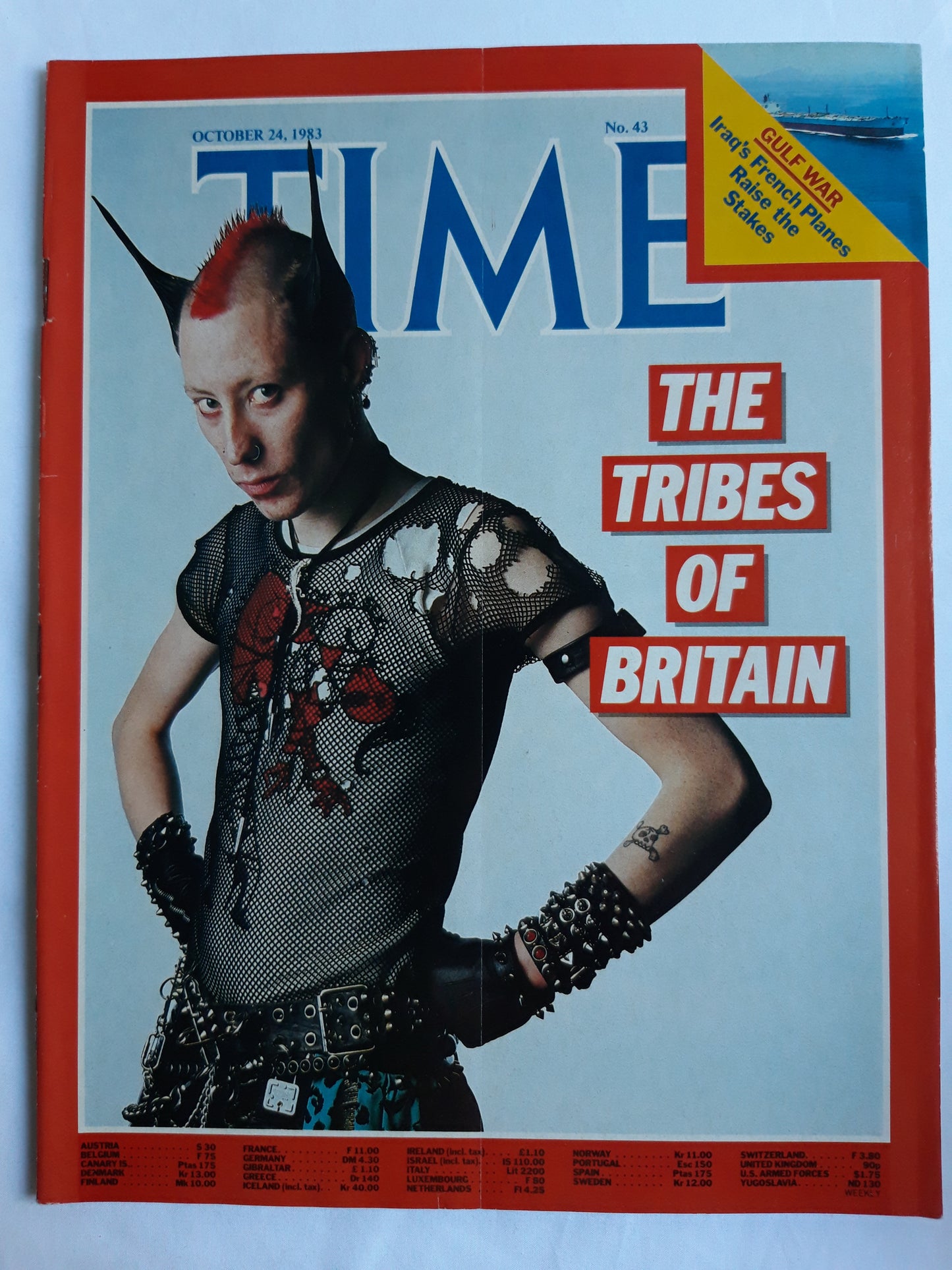 Time magazine The Tribes of Britain Punk Gulf War Iraq´s French Planes Raise the Stakes 24.10.1983 Oktober 1983 No.43