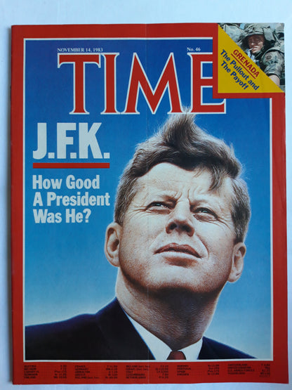 Time magazine J.F.K. John Kennedy How Good A President Was He? Grenada The Pullout and The Payoff 14.11.1983 November 1983 No.46