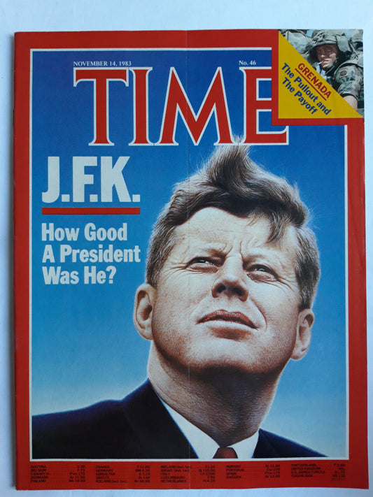 Time magazine J.F.K. John Kennedy How Good A President Was He? Grenada The Pullout and The Payoff 14.11.1983 November 1983 No.46