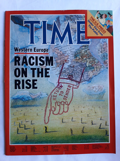 Time magazine Western Europe Racism on the Rise Return to sender The U.S. Press 12.12.183 Dezember 1983 No.50