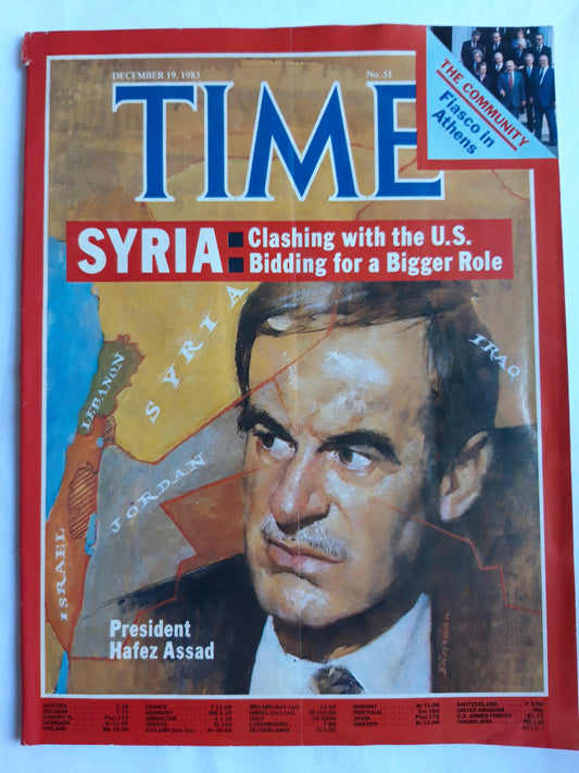 Time magazine Syria President Hafez Assad The Community Fiasco in Athens 19.12.1983 Dezember 1983 No.51