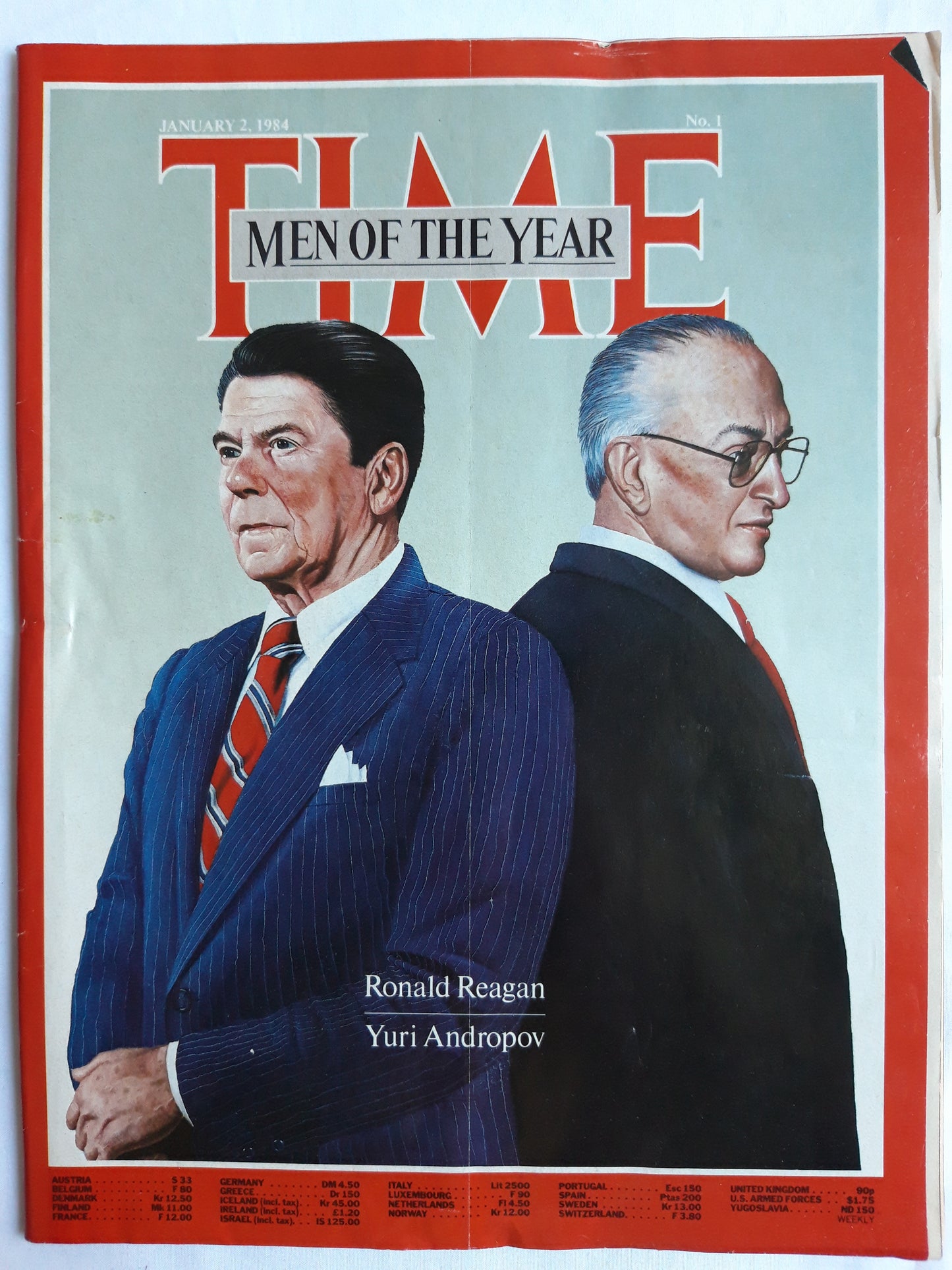 Time magazine Men of the year Ronald Reagan Yuri Andropov 02.01.1984 Januar 1984