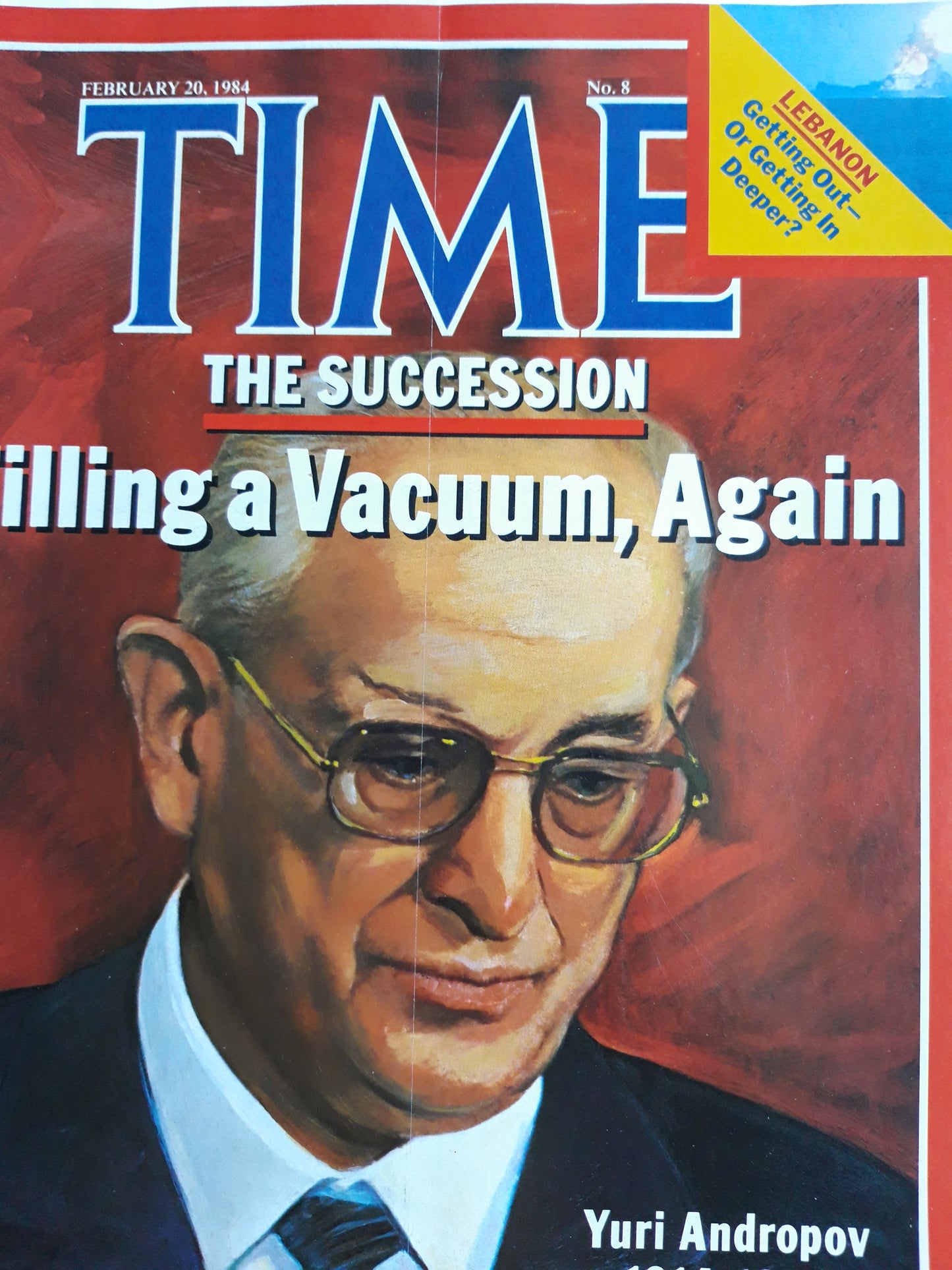 Time magazine The Succession Filling a Vacuum Again Yuri Andropov 1914-1984 20.02.1984 Februar 1984