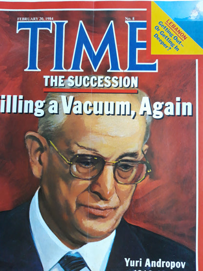 Time magazine The Succession Filling a Vacuum Again Yuri Andropov 1914-1984 20.02.1984 Februar 1984