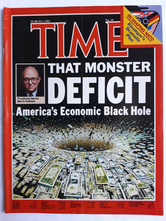 Time magazine President Adviser Martin Feldstein That Monster Deficit America`s Economic Black Hole 05.03.1984 März 1984 No.10