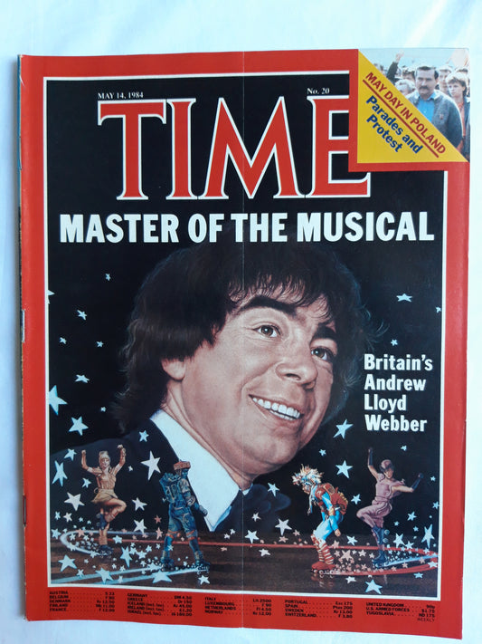 Time magazine Master of the Musical Britain´s Andrew Lloyd Webber May Day in Poland Parades and Protest 14.05.1984 Mai 1984No.20