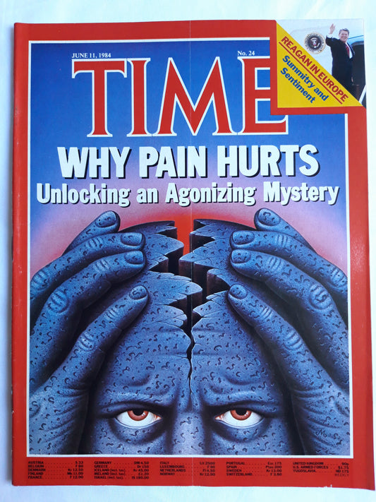Time magazine Why Pain Hurts Unlocking an Agonizing Mystery Reagan in Europe Summitry and Sentiment 11.06.1984 Juni 1984 No.24