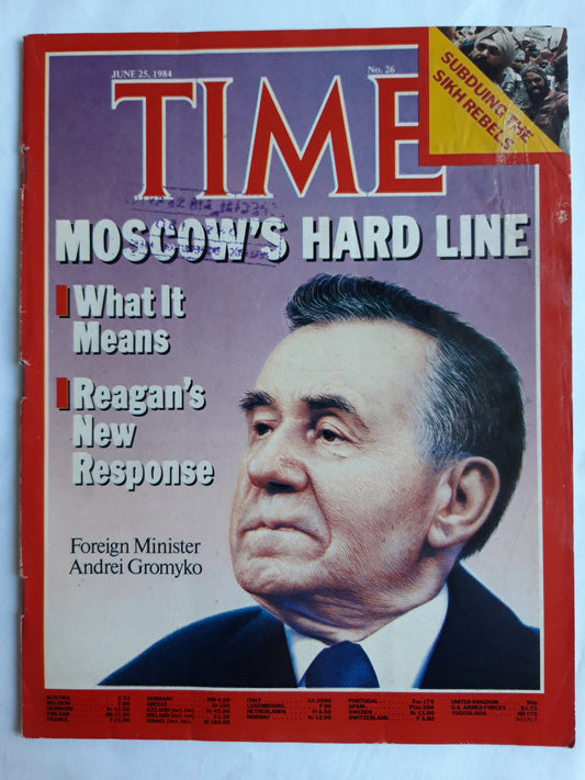 Time magazine Moscow´s Hard Line Foreign Minister Andrei Gromyko Subduing the Sikh Rebels 25.06.1984 Juni 1984 No.26