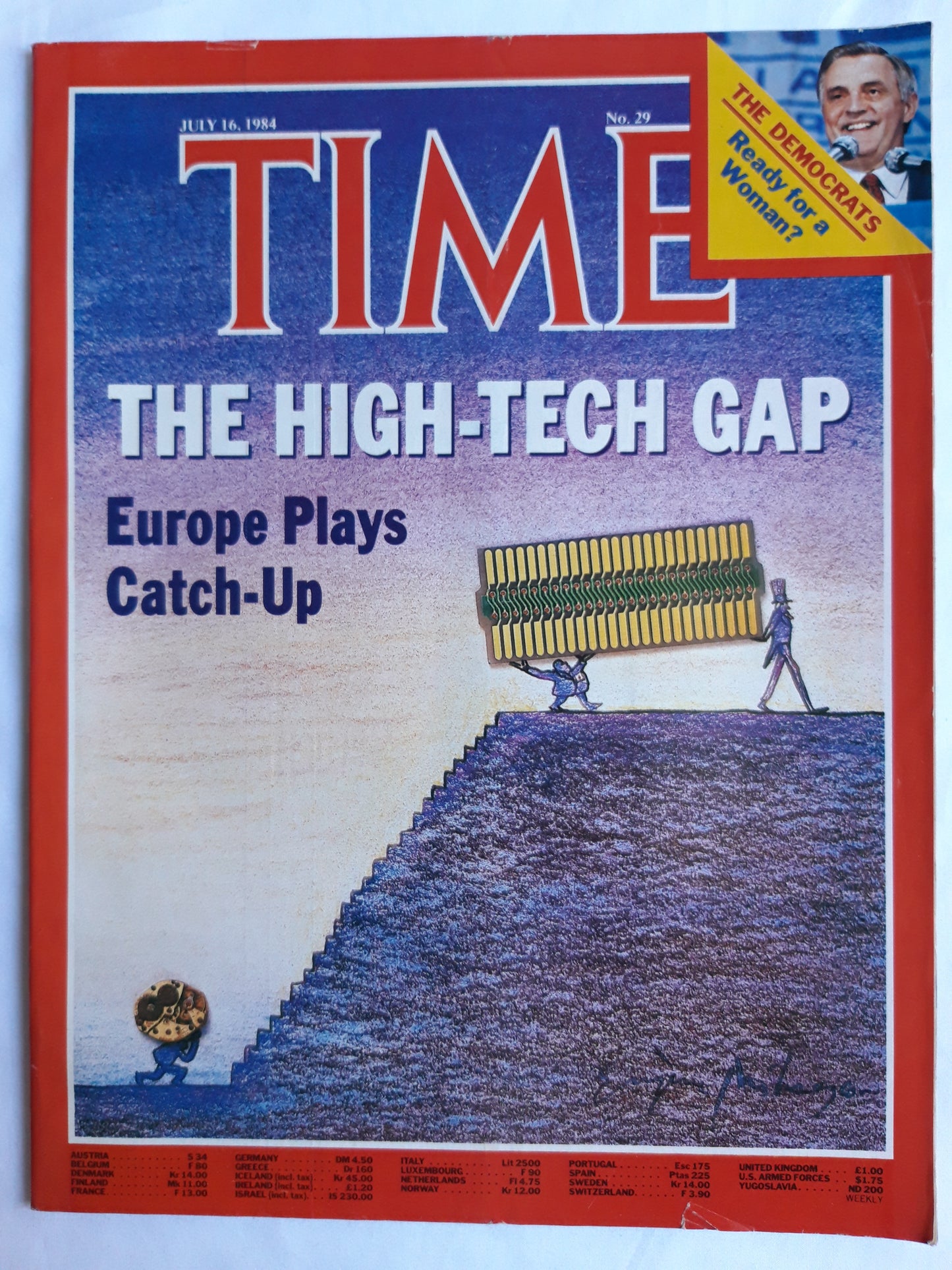Time magazine The Hight-Tech Gap Europe Plays Catch-Up The Democrats Ready for a Woman? 16.07.1984 Juli 1984