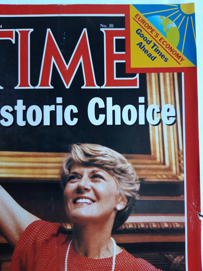 Time magazine A Historic Choice Geraldine Ferraro Europe`s Economy 23.07.1984 Juli 1984