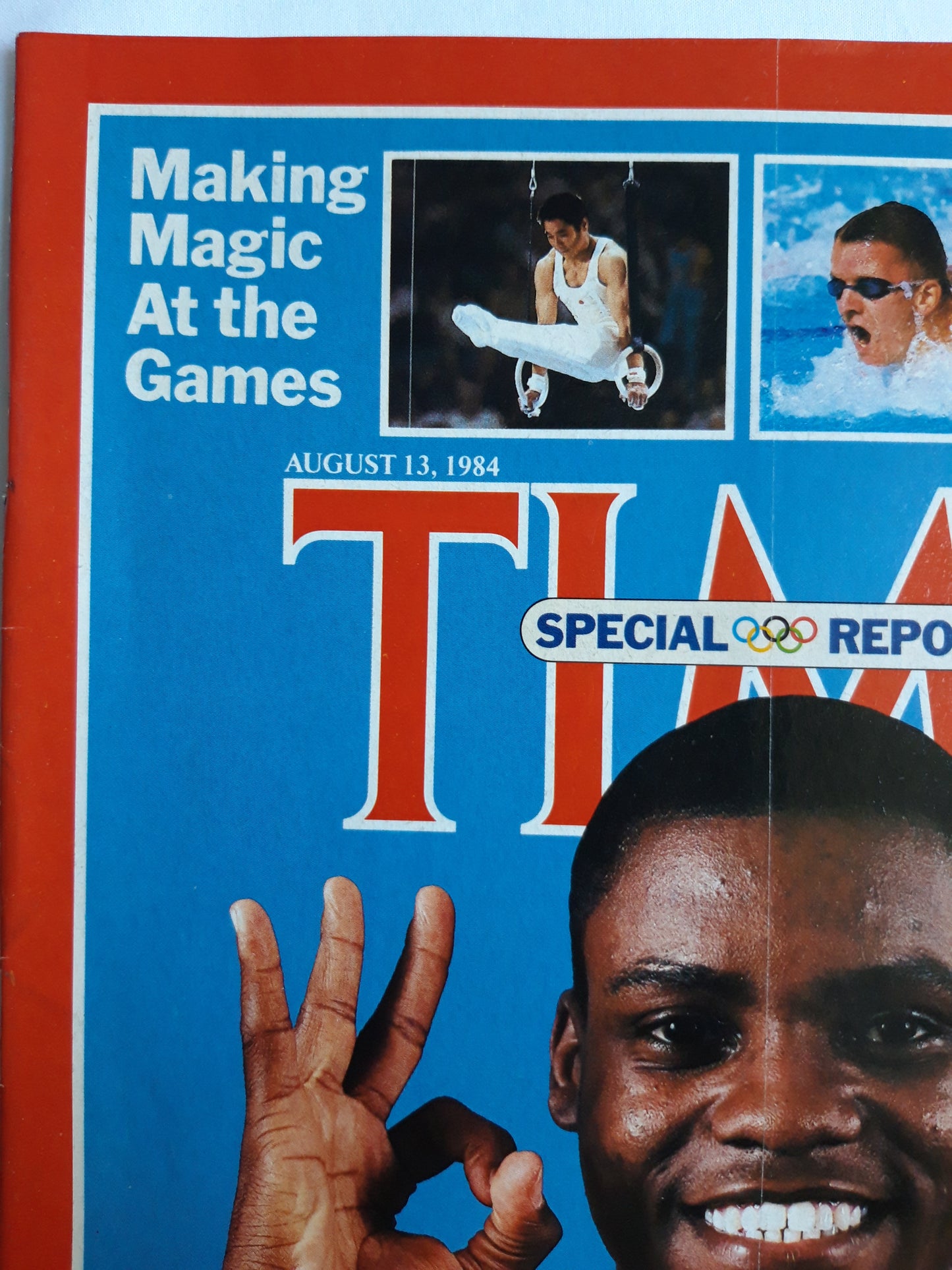 Time magazine One Down! How Many More? Carl Lewis Olympics 13.08.1984 August 1984