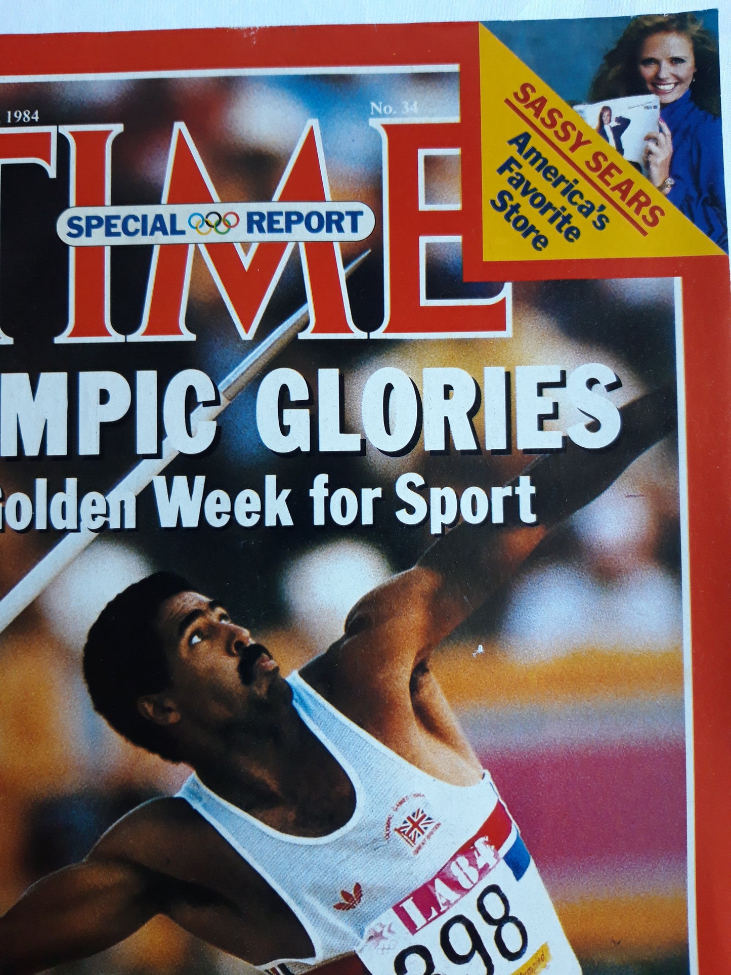 Time magazine Olympic Glories A Golden Week for Sport Britain`s Dynamic Daley Thompson Sassy Sears America`s Favorite Store 20.08.1984 August 1984 No.34