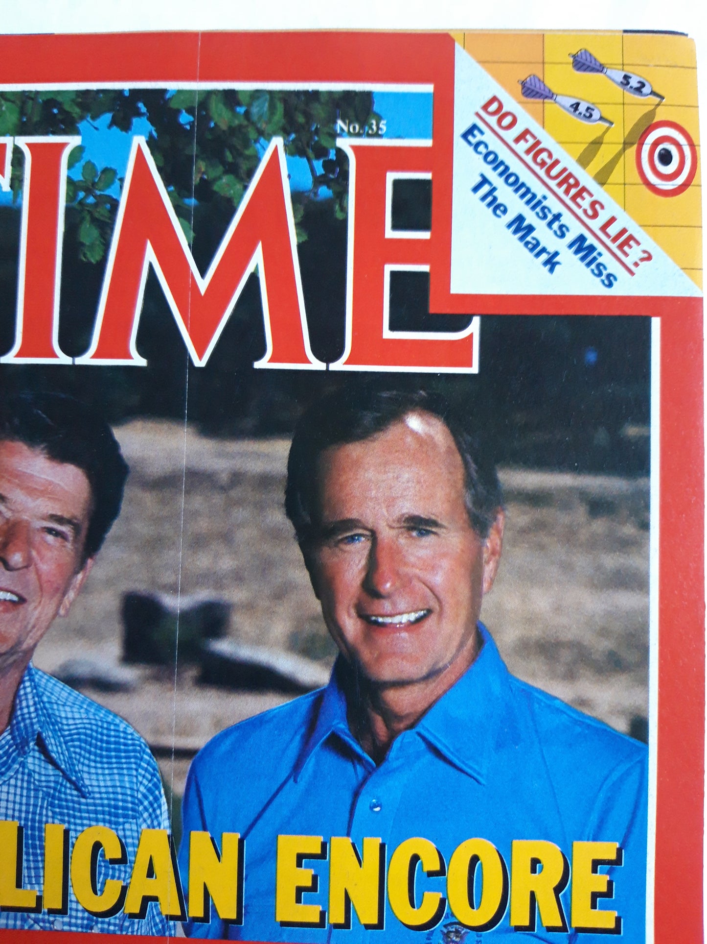 Time magazine Republican Ronald Reagan George Bush Encore Coronation in Dallas Do Figures lie? 27.08.1984 August 1984