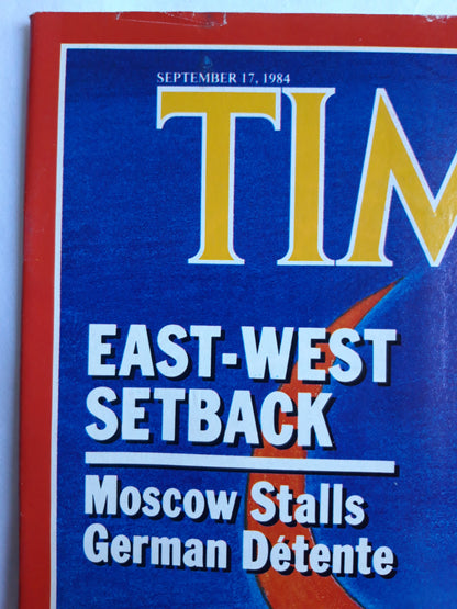 Time magazine East-West Setback Moscow Stalls German Detente Canada Changes Course 17.09.1984 September 1984 No.38