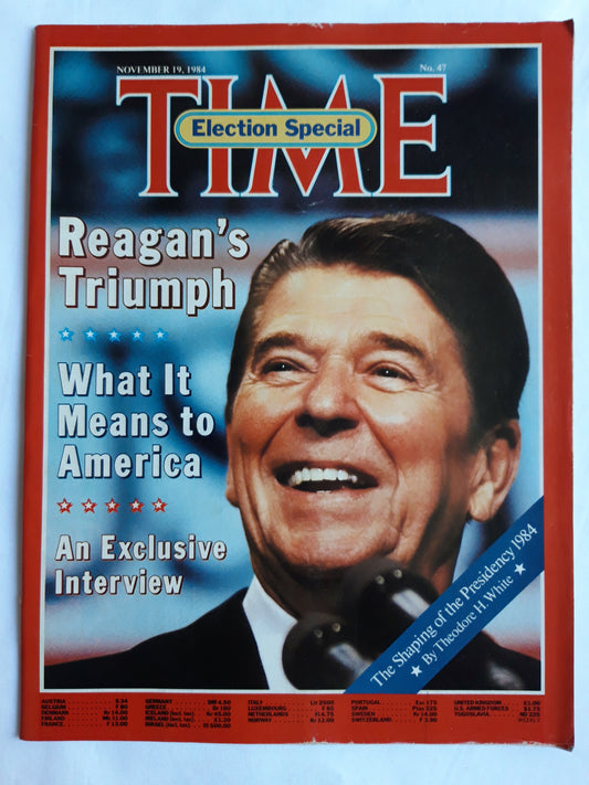 Time magazine Ronald Reagan`s Triumph 19.11.1984 November 1984 No.47