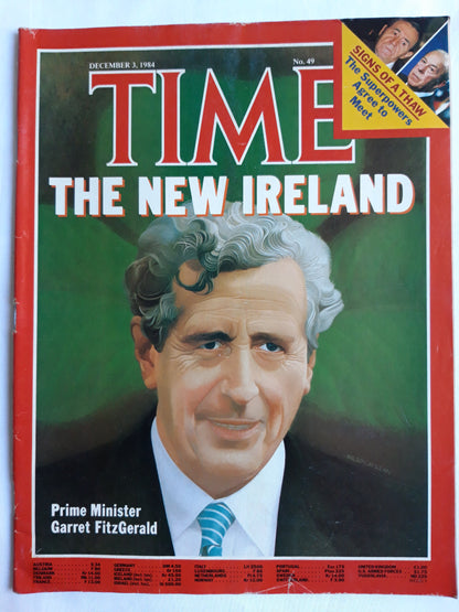 Time magazine The New Ireland Prime Minister Garret FitzGerald 03.12.1984 Dezember 1984