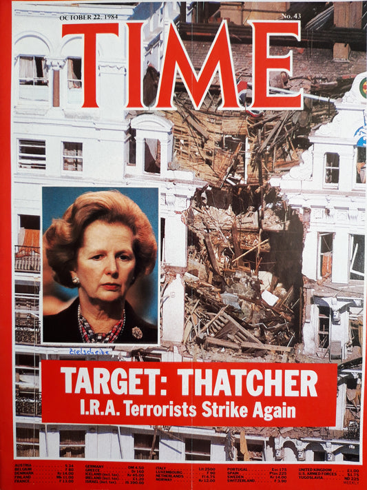 Time magazine Margaret Thatcher I.R.A. Terrorists Strike Again 22.10.1984 Oktober 1984 No.43