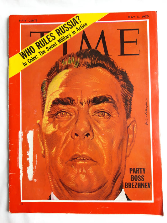 Time magazine Who Rules Russia In Color: The Soviet Military in Action Party Boss Leonid Breyhnev 04.05.1970 Mai 1970