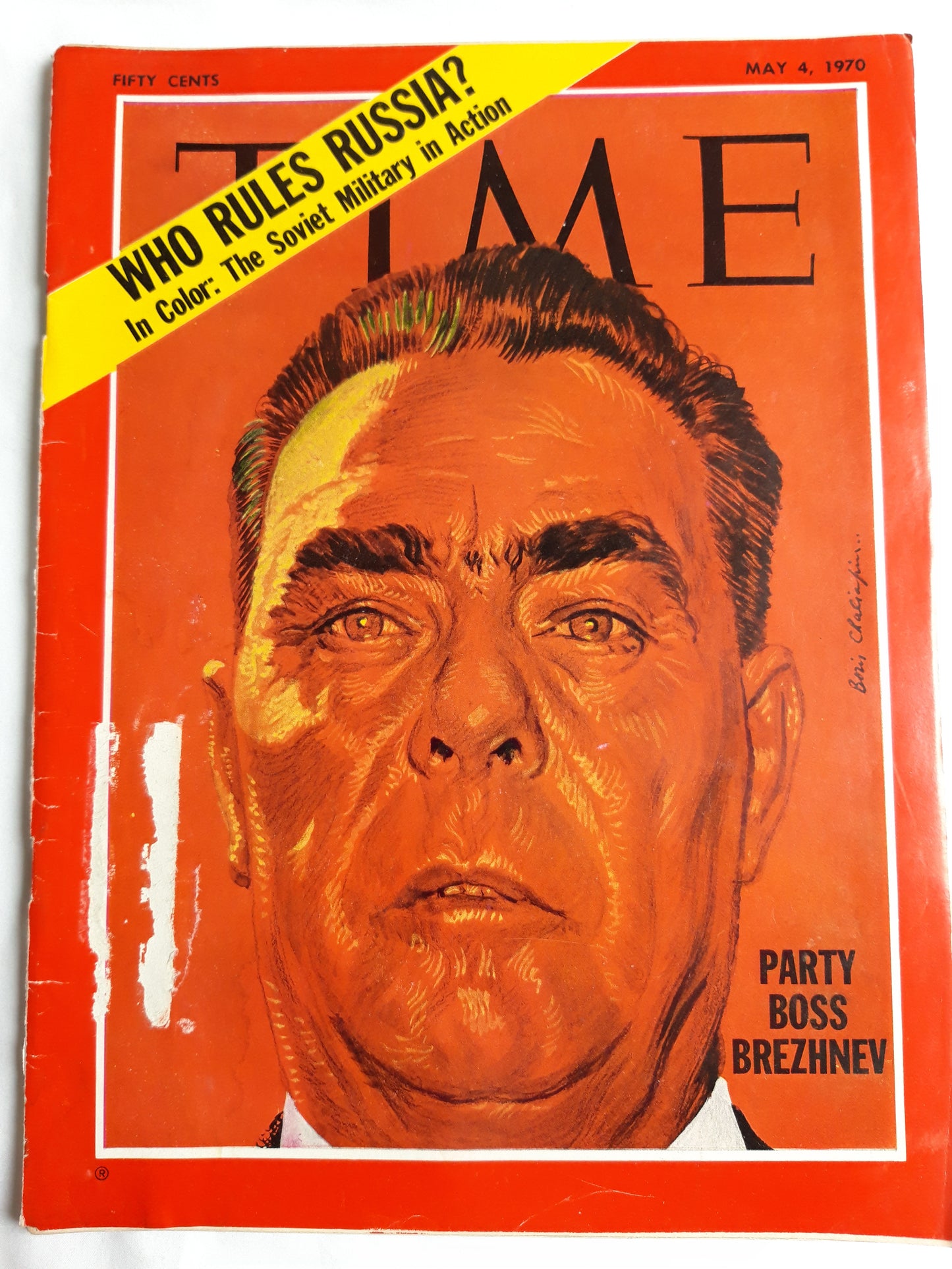 Time magazine Who Rules Russia In Color: The Soviet Military in Action Party Boss Leonid Breyhnev 04.05.1970 Mai 1970