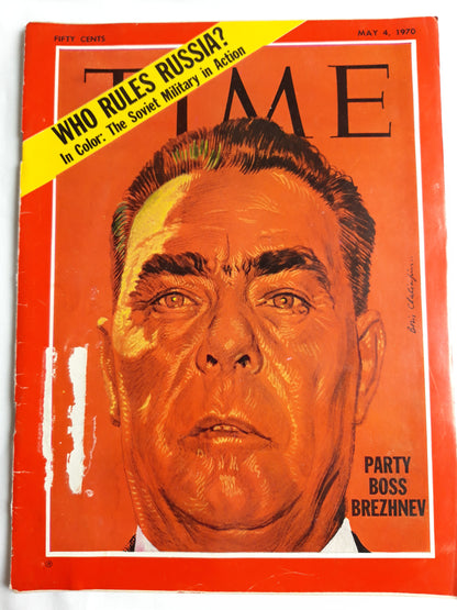 Time magazine Who Rules Russia In Color: The Soviet Military in Action Party Boss Leonid Breyhnev 04.05.1970 Mai 1970