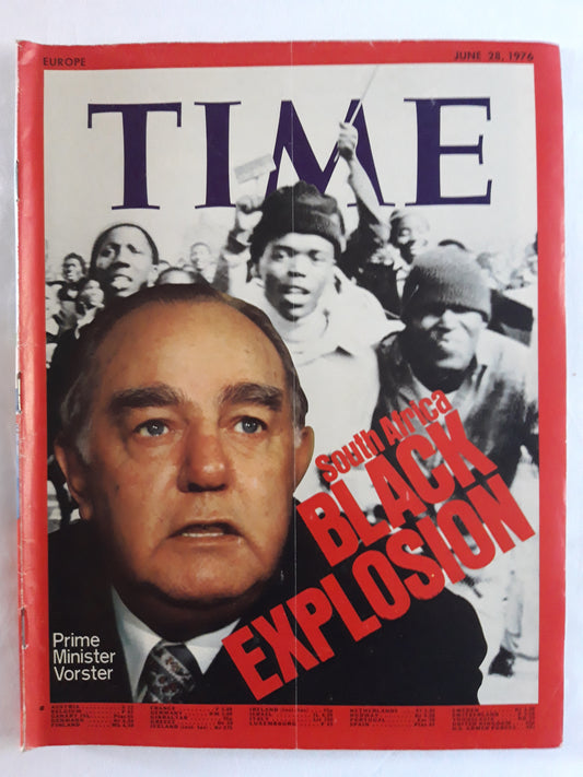 Time magazine Prime Minister Vorster South Africa Black Explosion 28.06.1976 Juni 1976