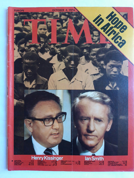 Time magazine Henry Kissinger Ian Smith Hope in Africa 04.10.1976 Oktober 1976