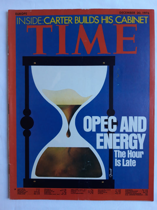 Time magazine Opec and Energy The Hour Is Late Jimmy Carter builds his Cabinet 20.12.1976 Dezember 1976