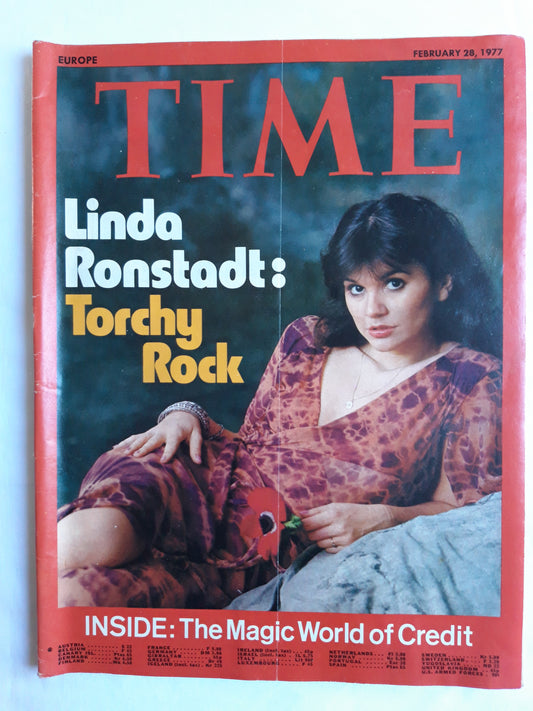 Time magazine Linda Ronstadt Torchy Rock The Magic World of Credit 28.02.1977 Februar 1977