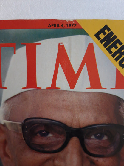 Time magazine Morarji Desai India A Vote for Freedom 04.04.1977 April 1977 The U.S. Energy Crisis