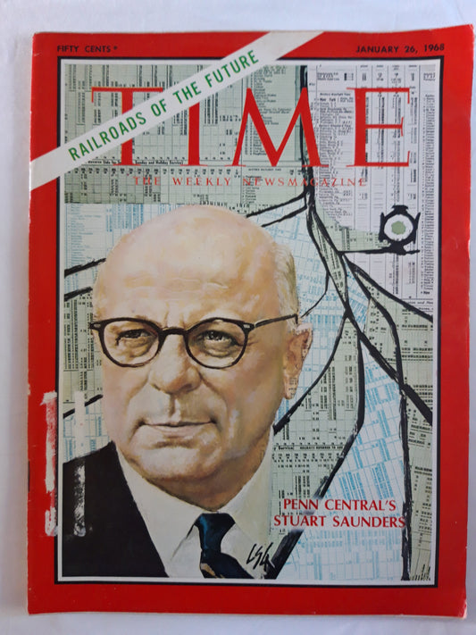 Time magazine Penn Central`s Stuart Saunders Railroads of the Future 26.01.1968 Januar 1968