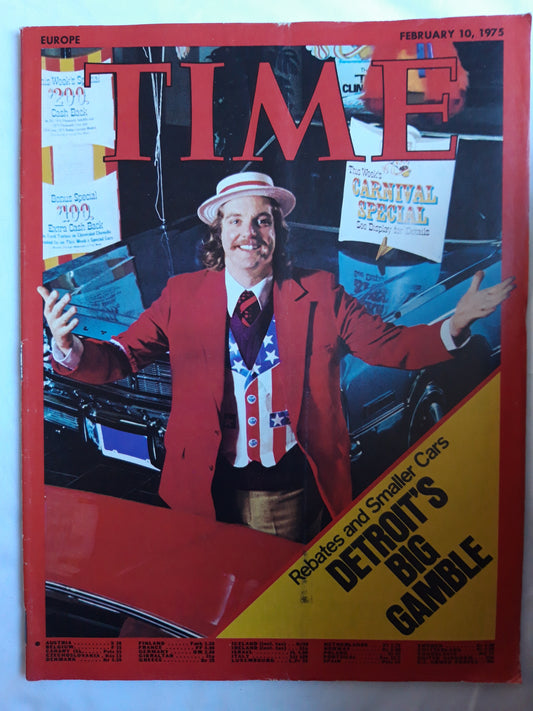 Time magazine Rebates and Smaller Cars Detroit`s Big Gamble 10.02.1975 Februar 1975