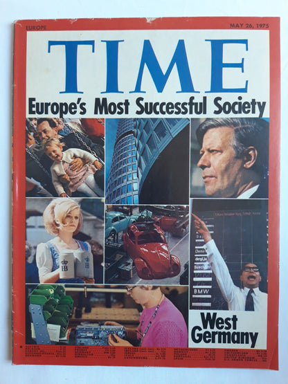 Time magazine Europe`s Most Successful Society West Germany 25.05.1975 Mai 1975