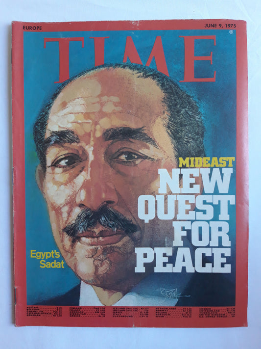 Time magazine Mideast New Quest for Peace Egypt´s Sadat 09.06.1975 Juni 1975