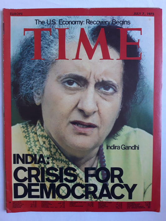 Time magazine Indira Gandhi India: Crisis for Democracy 07.07.1975 Juli 1975