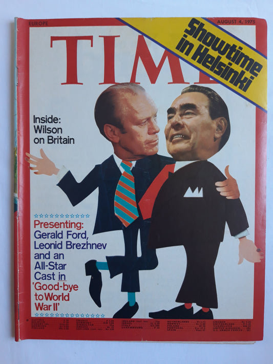 Time magazine Gerald Ford Leonid Brezhnev Showtime in Helsinki 04.08.1975 August 1975