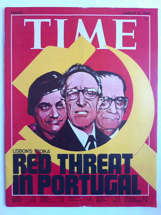 Time magazine Lisbon`s Troika Red Threat in Portugal 11.08.1975 August 1975