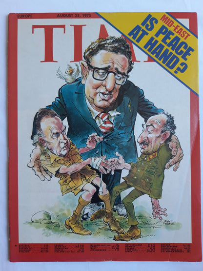Time magazine Mid-East Is Peace at Hand? Henry Kissinger Yitzhak Rabin Anwar Sadat 25.08.1975 August 1975