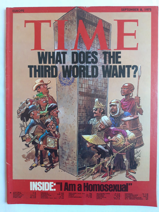 Time magazine What Does The Third World Want? Inside: "I Am a Homosexual" 08.09.1975 September 1975
