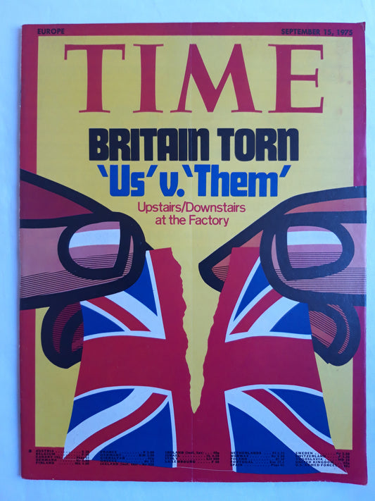 Time magazine Britain Torn Us v. Them 15.09.1975 September 1975