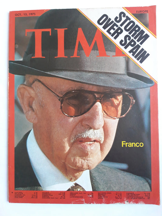 Time magazine Franco Storm Over Spain 13.10.1975 Oktober 1975